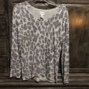 Silver and grey sparkle animal print sweater